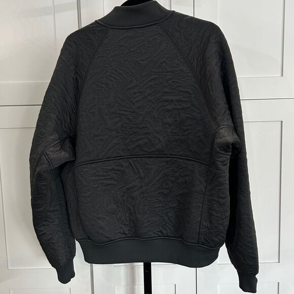 Lululemon Men’s Rare Packable Dark Gray Jacquard Knit Bomber Jacket - M - EUC - Picture 5 of 14